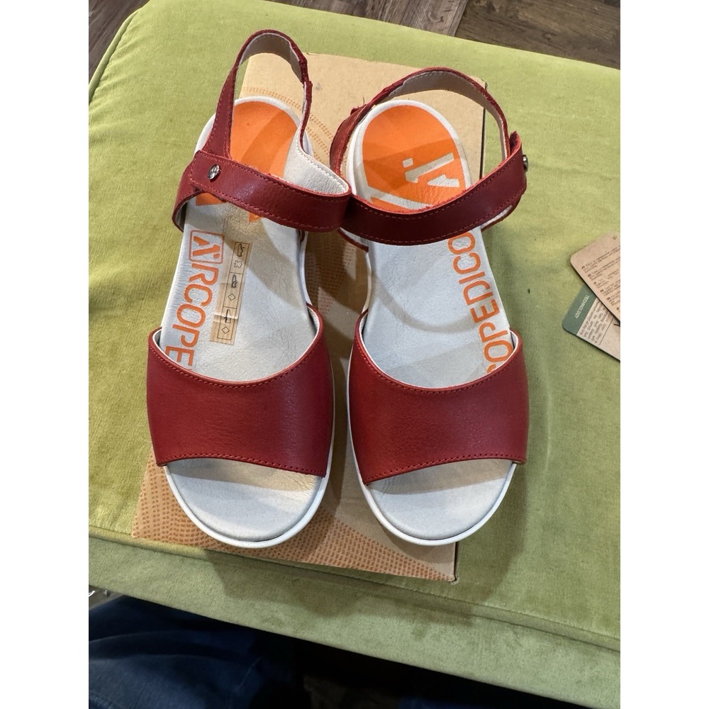 Arcopedico Women's Rapa‎ Nui Sandal Red Size 36 US 5.5-6 Comfort - Picture 2 of 9